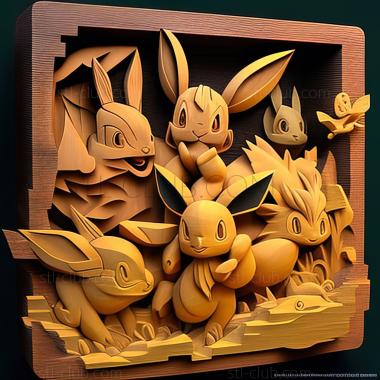 3D model Team Eevee and the Pokmon Rescue Squad Team Eievui Move (STL)